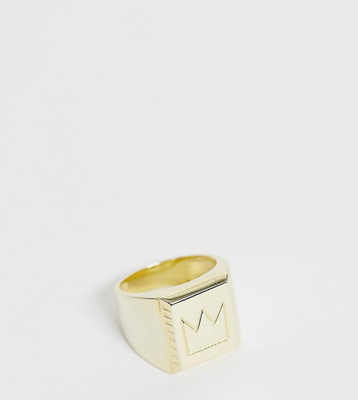 Serge Denimes Gold Plated Crown Ring In Sterling Silver - Gold