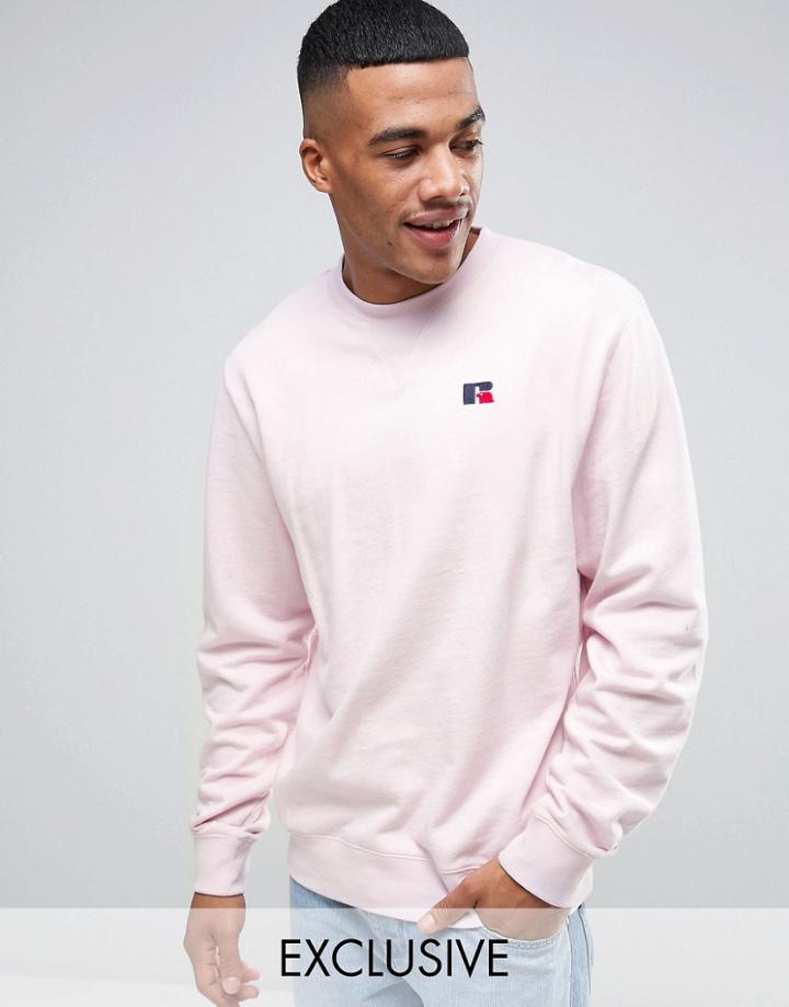 Russell Athletic Sweatshirt With Embroidered Logo - Pink