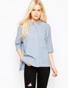 Asos Casual Oversize Pocket Shirt - Blue