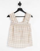 & Other Stories Smocked Top In Check-multi