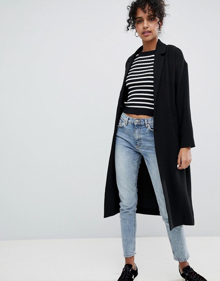 Monki Oversized Lightweight Coat - Black