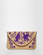 Moyna Jute Clutch With Purple Embroidery - Multi