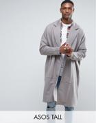 Asos Tall Extreme Oversized Longline Jersey Duster Jacket - Gray