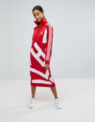 Adidas Originals Bold Age Graphic Print Sweatshirt Dress - Red