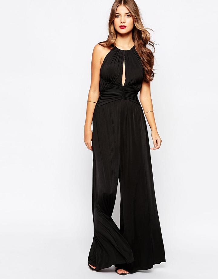 Forever Unique Jill Jumpsuit With Keyhole Detail - Black