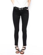 Asos Whitby Low Rise Skinny Jeans In Clean Black - Black