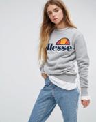 Ellesse Boyfriend Sweatshirt With Chest Logo - Gray
