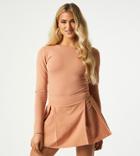 Outrageous Fortune Exclusive Pleated Mini Skort In Camel-brown