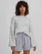 Bershka Boxy Sweater In Gray-grey