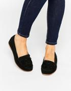 Carvela Mock Moccasin Suede Flat Shoes - Black Suede
