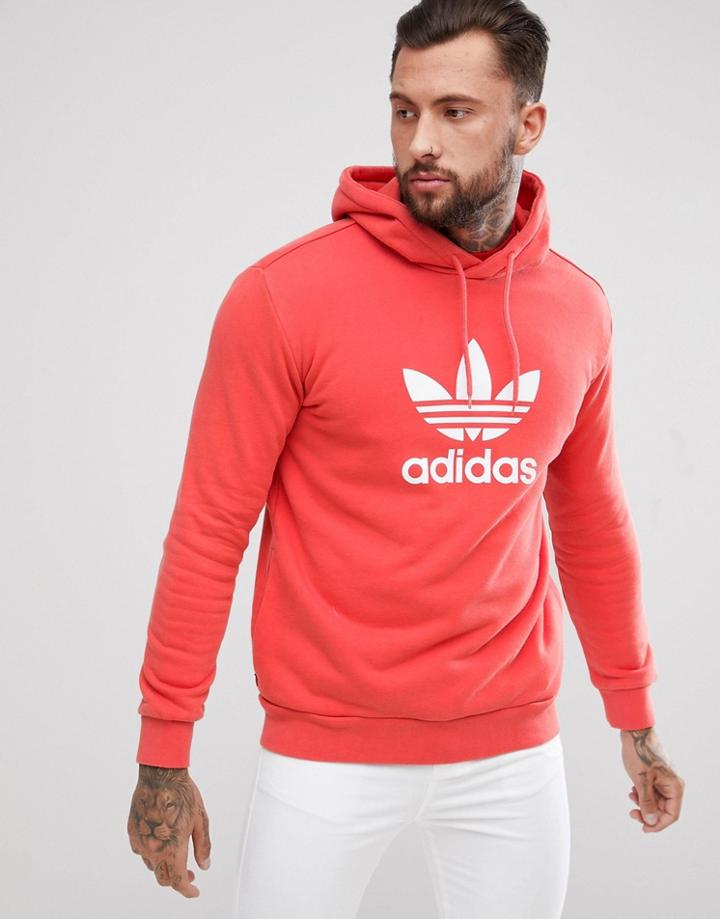 Adidas Originals Adicolor Hoodie With Trefoil Logo In Red Cx1899 - Red