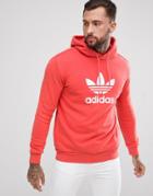 Adidas Originals Adicolor Hoodie With Trefoil Logo In Red Cx1899 - Red
