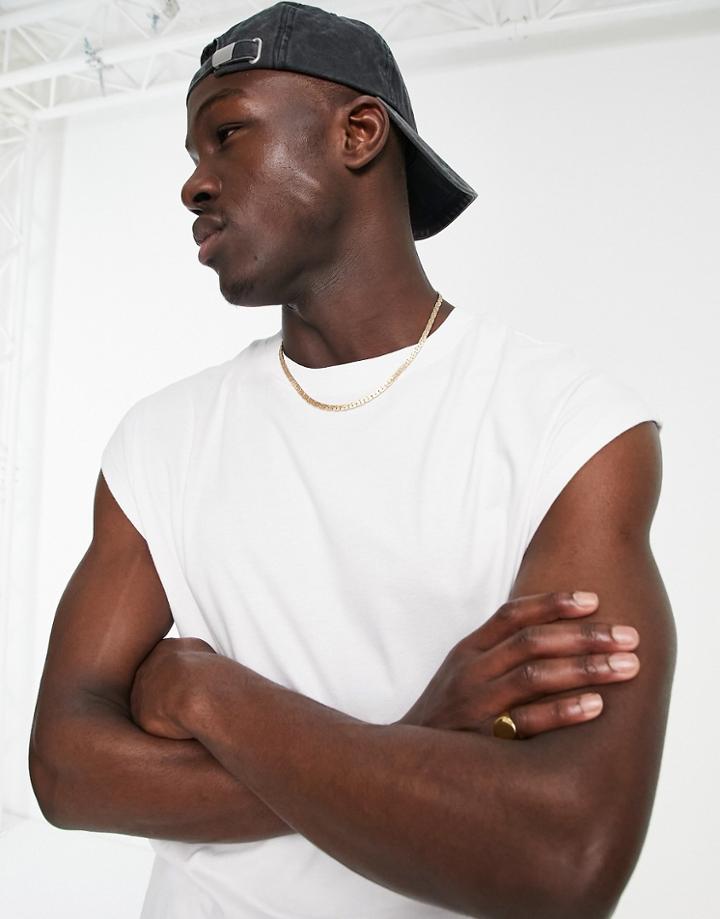 Bershka Oversized Tank In White