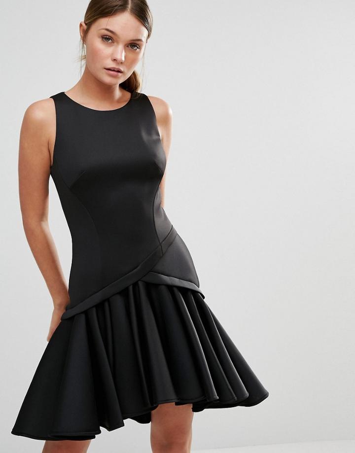 Coast Crysta Dress With Rufflle Hem - Black