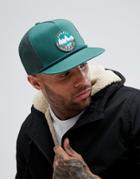 Armada Safety First Trucker Cap Mountain Logo Badge In Green - Green