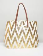 Vincent Pradier Gold Zig Zag Bag - Gold