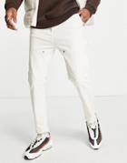 Night Addict Straight Fit Carpenter Jeans In Cream-white