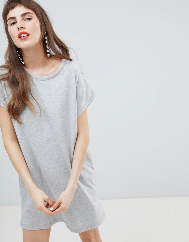 Stradivarius Jersey T Shirt Dress Plain - Black