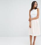 Vesper Structured Midi Skirt With Bow Back - Pink