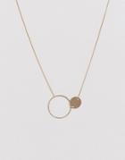 Asos Solid And Open Circle Necklace - Gold