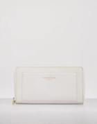 Paul Costelloe Leather Long Wallet In Off White