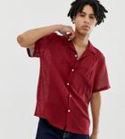 Collusion Burnout Shirt In Burgundy - Red