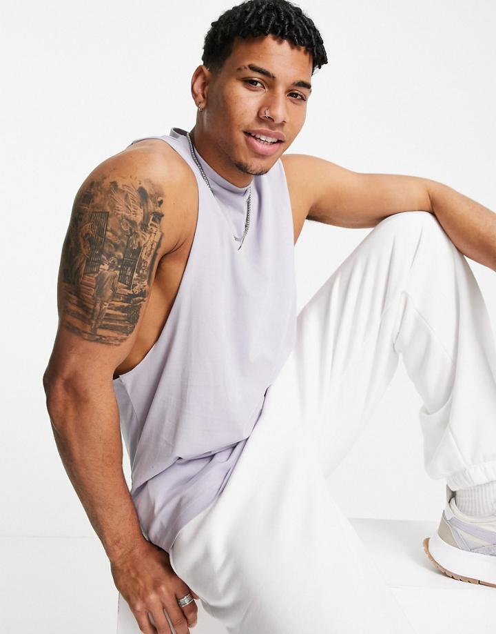 Asos Design Organic Relaxed Fit Tank In Lilac-purple