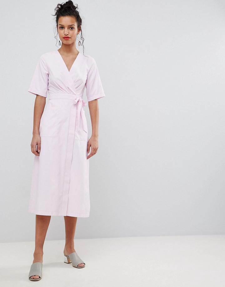 Uttam Boutique Wrap Midi Dress-pink