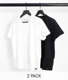 Lee Cotton 2 Pack Fitted T-shirt In Black/white - Multi