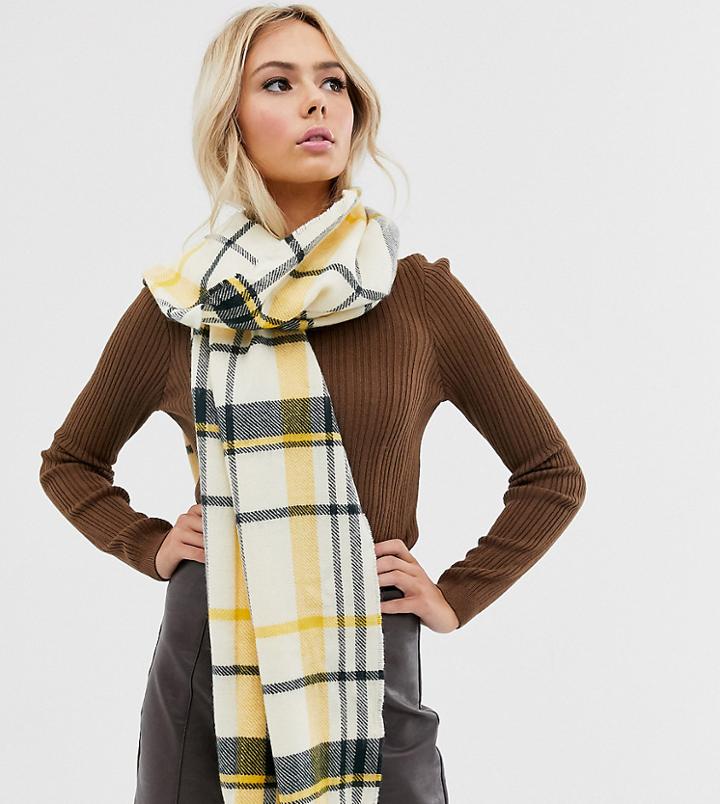 New Look Scarf In Yellow Check