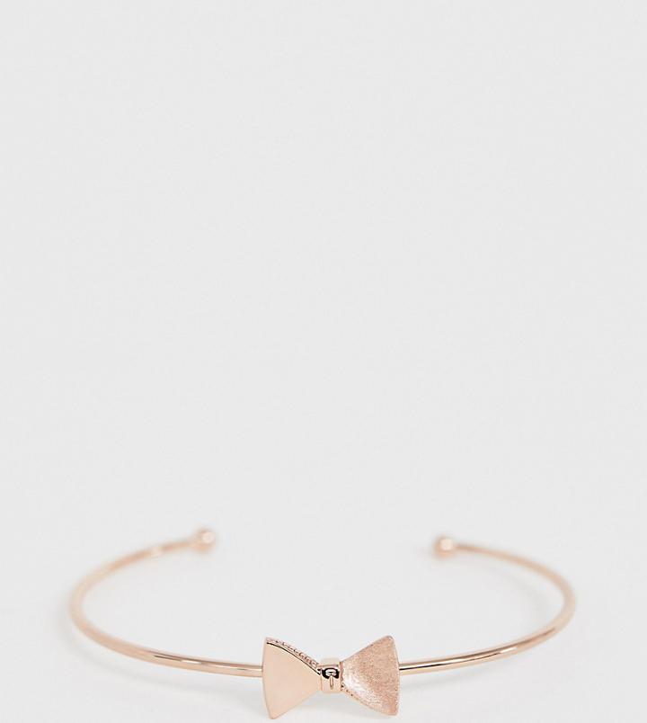Ted Baker Rose Gold Bow Fine Cuff Bracelet - Gold