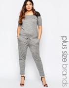 Junarose Plus Aida Jumpsuit With Lace Inserts - Medium Gray