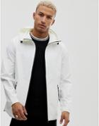 Pull & Bear Short Rain Jacket In White - White