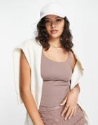 River Island Lounge Seamed Tank Top In Brown - Part Of A Set