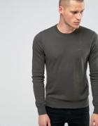 Armani Jeans Sweater With Crew Neck & Logo In Green - Green