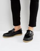 Fred Perry X George Cox Creeper Tassel Leather Shoes In Black - Black