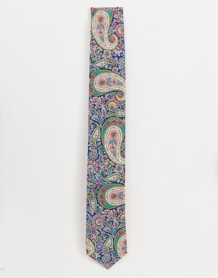 Gianni Feraud Liberty Print Lee Manor Cotton Tie - Navy