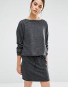 Vero Moda Slouchy Waisted Sweater Dress - Gray