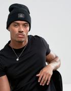 Asos Patch Beanie In Black - Black