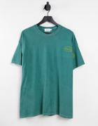 Topman Oversized Fit T-shirt Misplaced Paris Print In Green