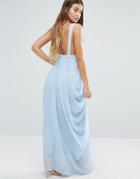 Vila Ruched Maxi Dress - Blue