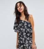 Flynn Skye Exclusive One-shoulder Floral Mini Dress - Black