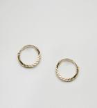 Asos Gold Plated Sterling Silver Faceted Hoop Earrings - Gold