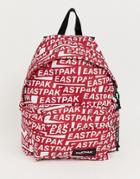 Eastpak Padded Pak'r 24l Backpack With All Over Logo Print - Red