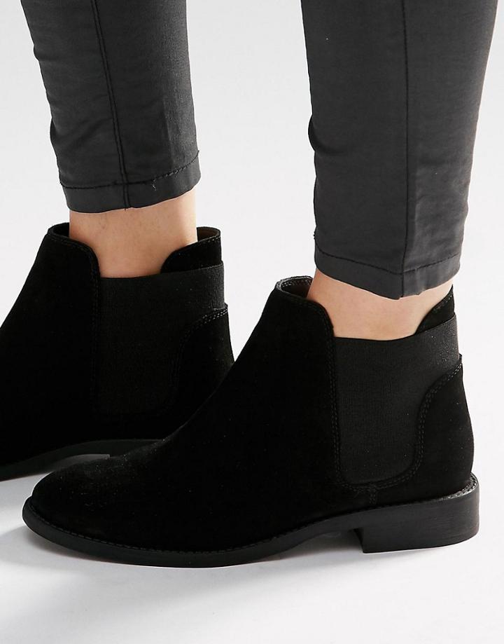 Asos American Suede Chelsea Boots - Black