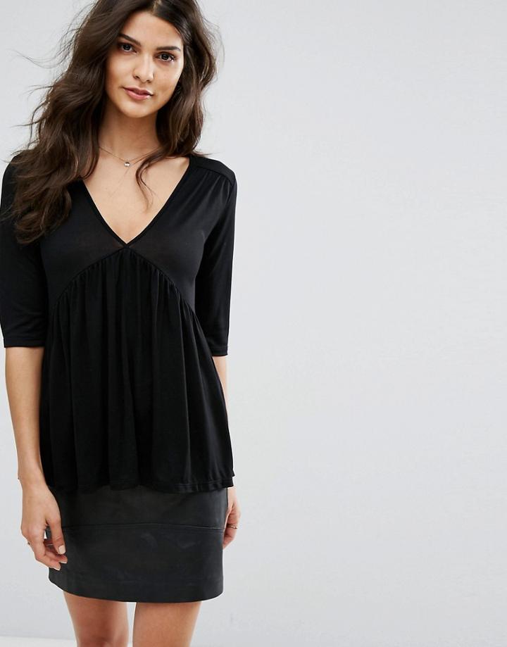 Ba & Sh Smock Top - Black