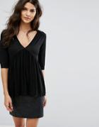 Ba & Sh Smock Top - Black