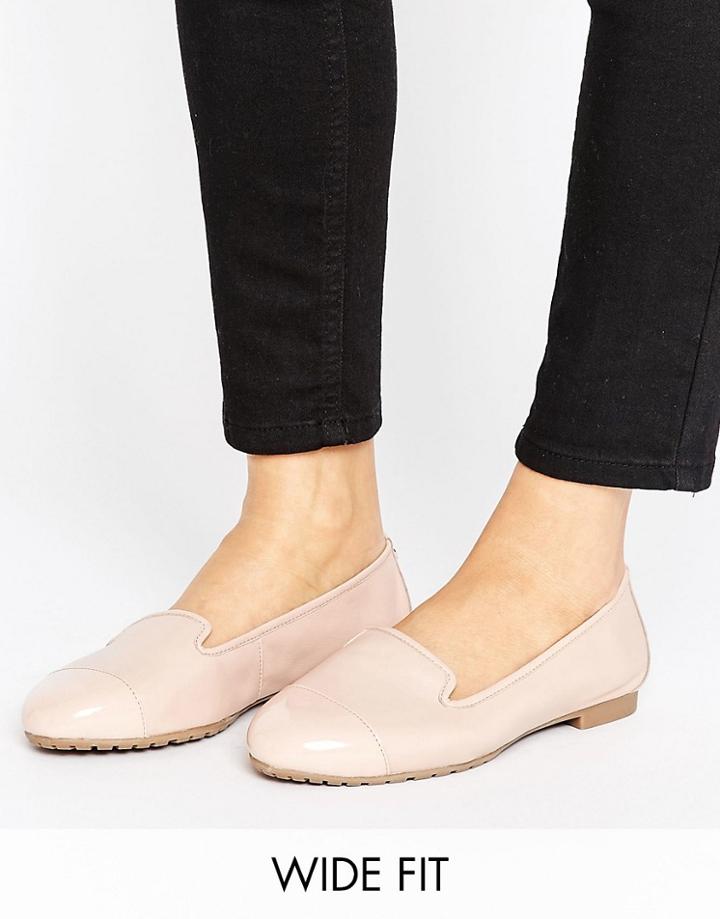 Dune Wide Fit Blush Ballet Flat Shoes - Pink