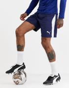 Puma Soccer Shorts In Navy With White Side Stripe Exclusive To Asos