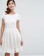 Closet London Pephem Midi Dress With Cap Sleeve - White